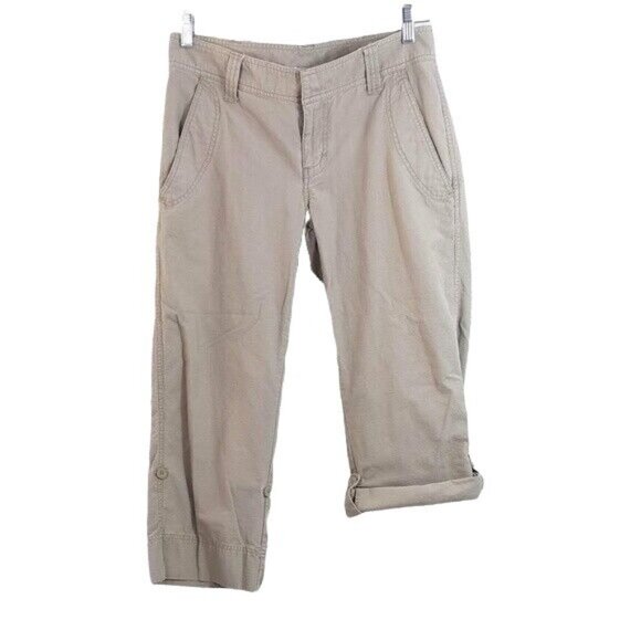 The North Face Womens Hiking Pants Khaki Size 8 Crop Ripstop Convertible AU4Q - Picture 1 of 6